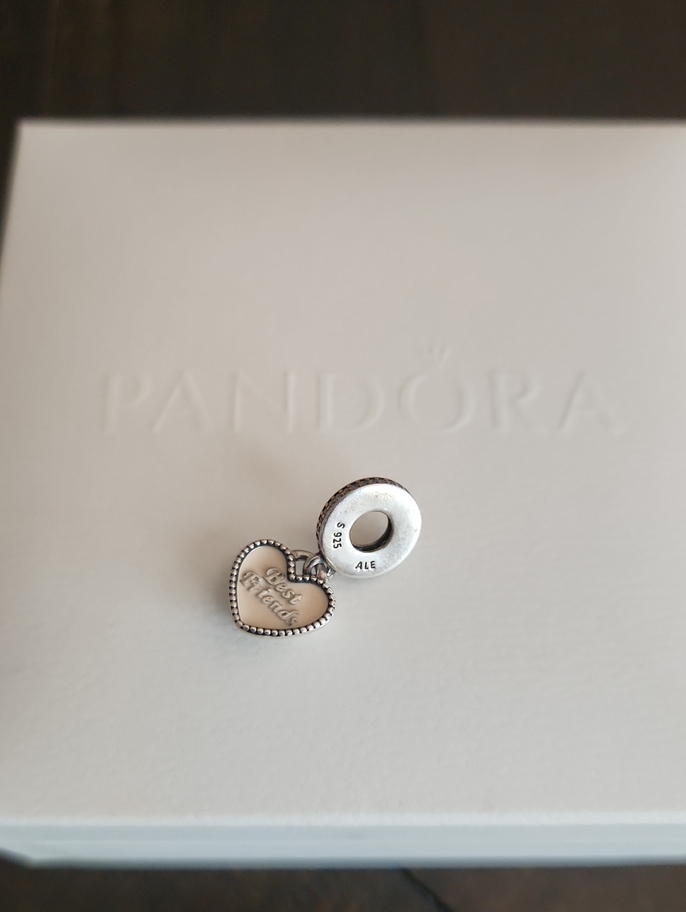 Pandora Silver 'Best Friends' Heart Dangle Charm - Silver 🩶💮